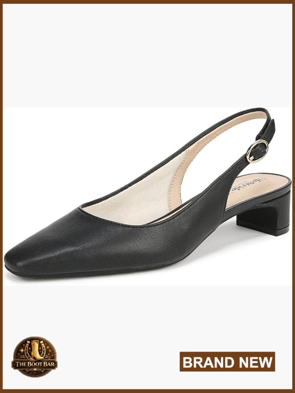 Slingback Block Heel Pump with Cushioned Insole